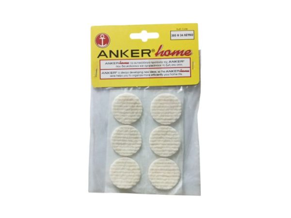 2943146904 ΤΣΟΧΑΚΙΑ ΑΥΤΟΚΟΛΛΗΤΑ ΕΚΡΟΥ "ANKER" Ø35mm SET 6